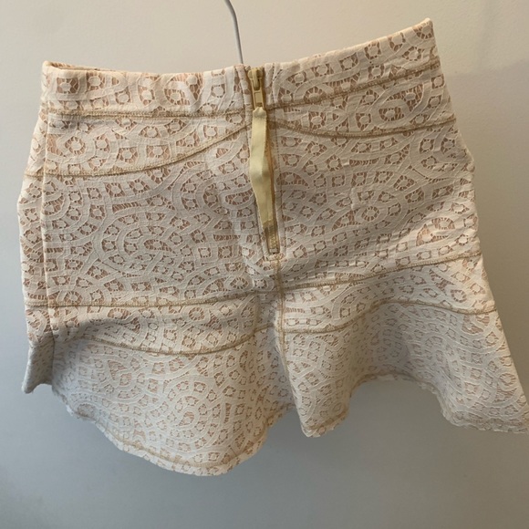 English Factory Light Pink Laced Pattern Flared Mini Skirt - Picture 2 of 3